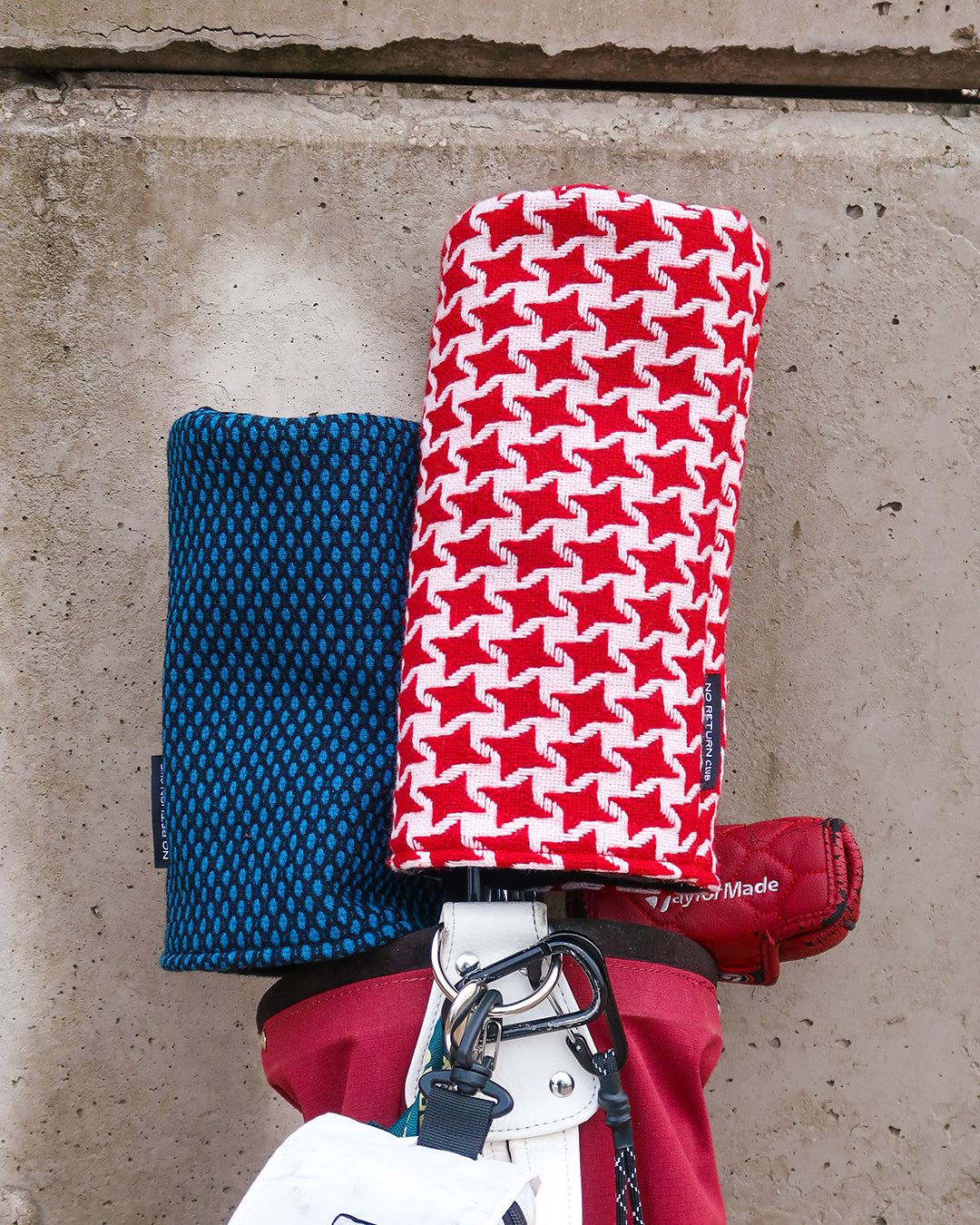 Houndstooth Red + Oyster Headcover